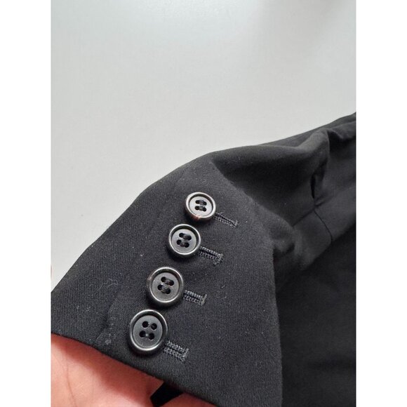 ANN DEMEULEMEESTER Black Rayon Wool Single Breasted Blazer, Size 40/S - Picture 10 of 16